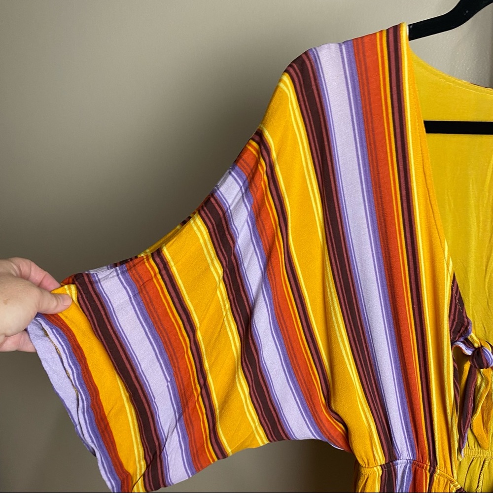 Wild Honey striped romper, size Medium, cutouts, tie front - Picture 2 of 6